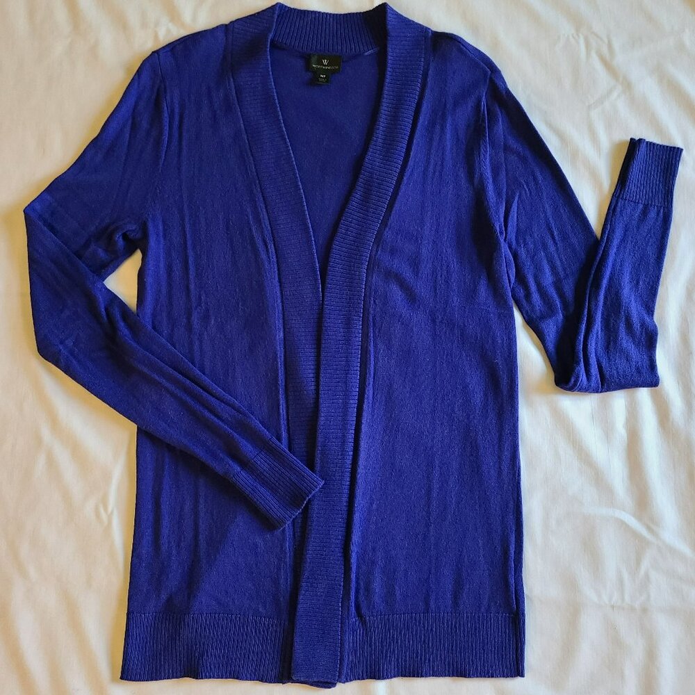 Worthington Royal Purple Open Front Knit Cardigan - Size LT